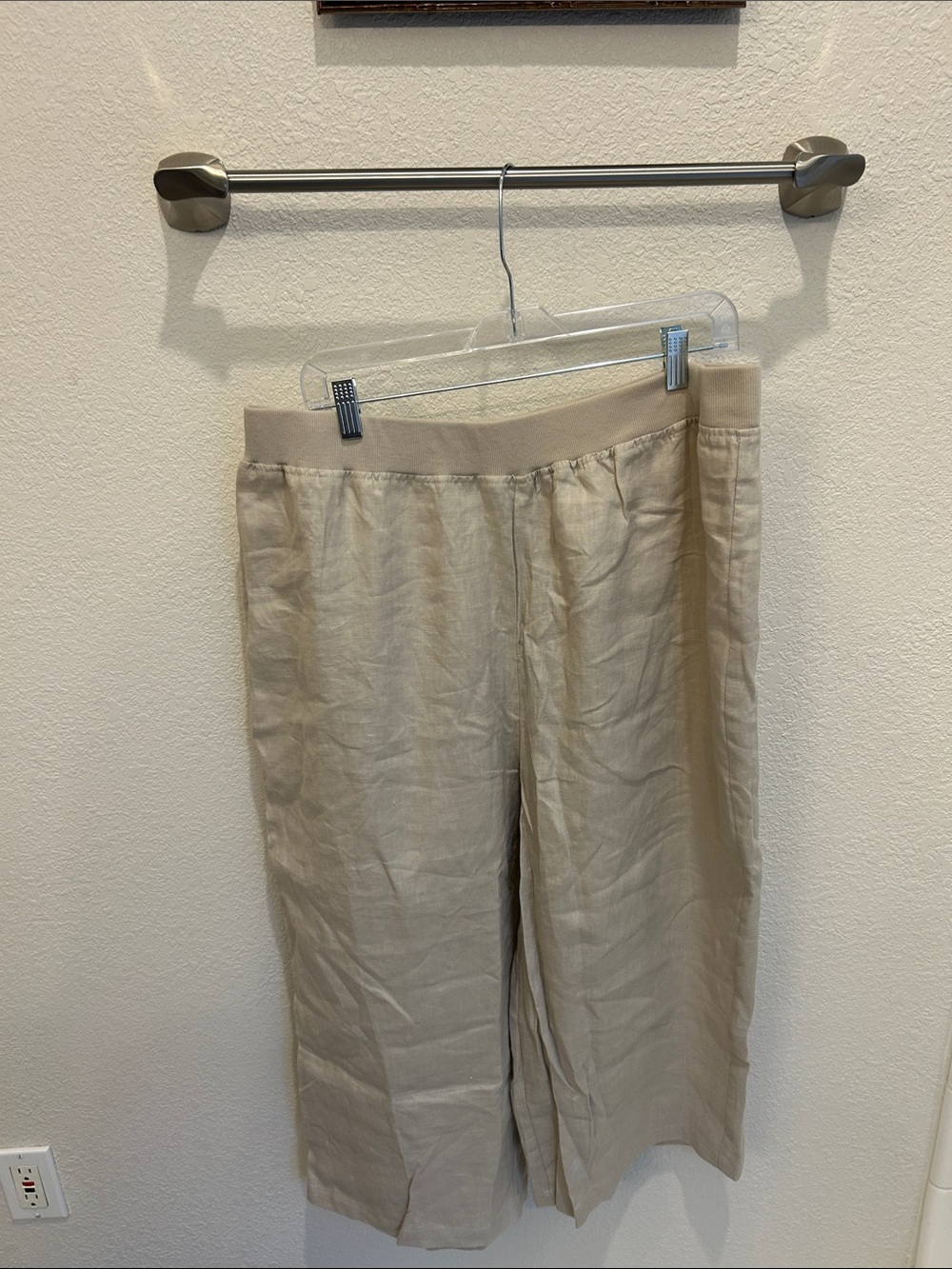 For Cynthia Linen Cropped Pants In Flax